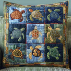 Turtle Lagoon Quilted Cushion Cover printed cushion cover