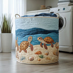 Turtle Ocean Quilted Laundry Hamper printed laundry hamper