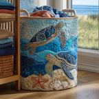 Turtle Quilted Laundry Hamper printed laundry hamper