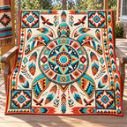 Turtle Spirit Circle Quilted Blanket printed blanket