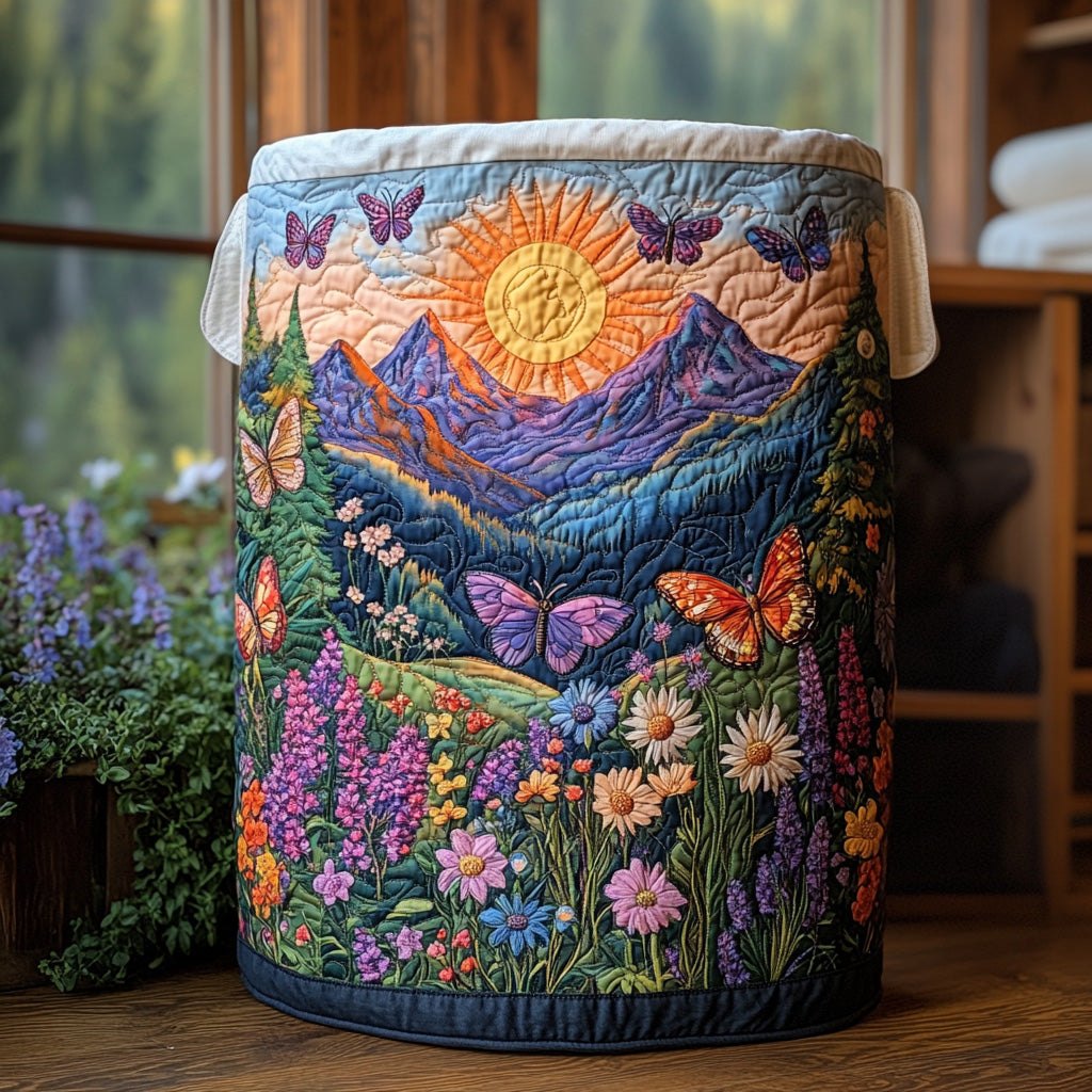 Twilight Flutter Quilted Laundry Hamper printed laundry hamper