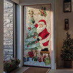 Twinkling Tree Santa Quilted Door Curtain printed door curtain