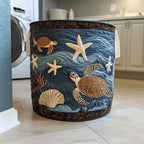 Undersea Path Quilted Laundry Hamper printed laundry hamper