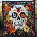 Unique Skull Quilted Blanket printed blanket