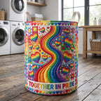 Unity Waves Quilted Laundry Hamper printed laundry hamper