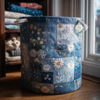 Upcycle Heritage Quilted Laundry Hamper printed laundry hamper