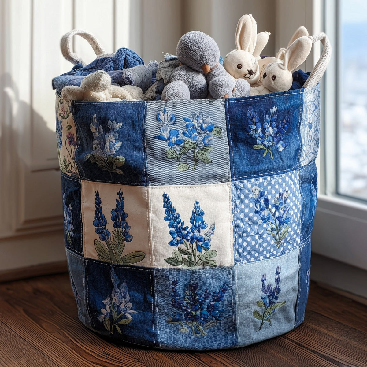 Upcycle Heritage Quilted Laundry Hamper printed laundry hamper