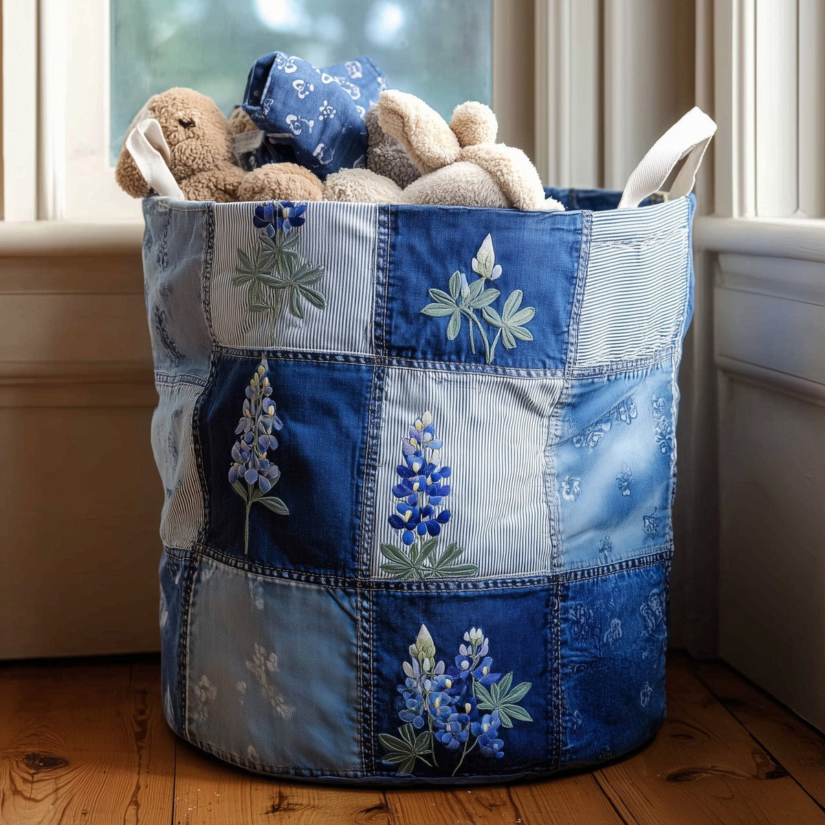 Upcycle Heritage Quilted Laundry Hamper printed laundry hamper