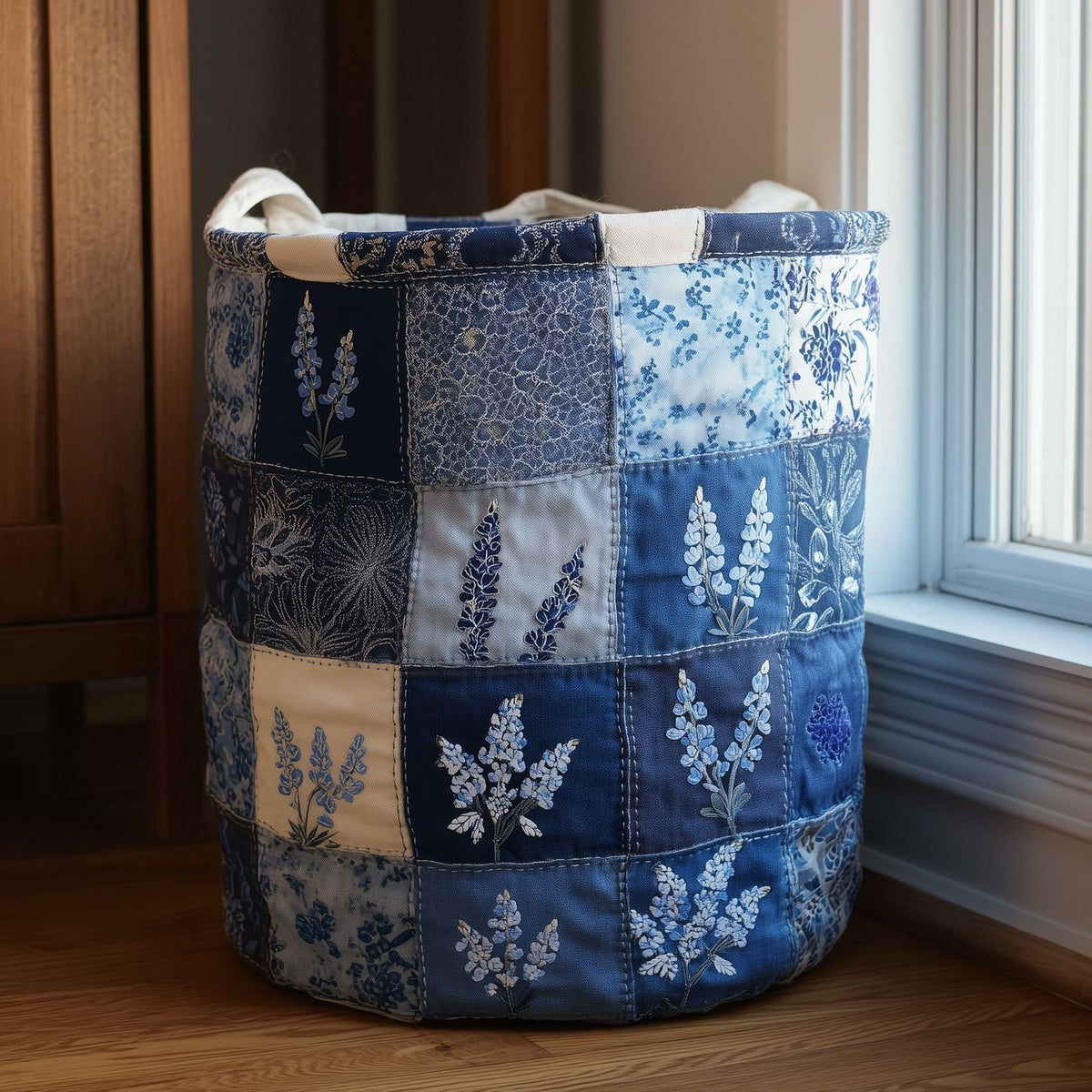 Upcycle Heritage Quilted Laundry Hamper printed laundry hamper