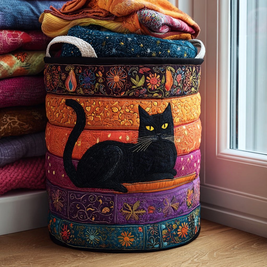 Velvet Shadows Quilted Laundry Hamper printed laundry hamper