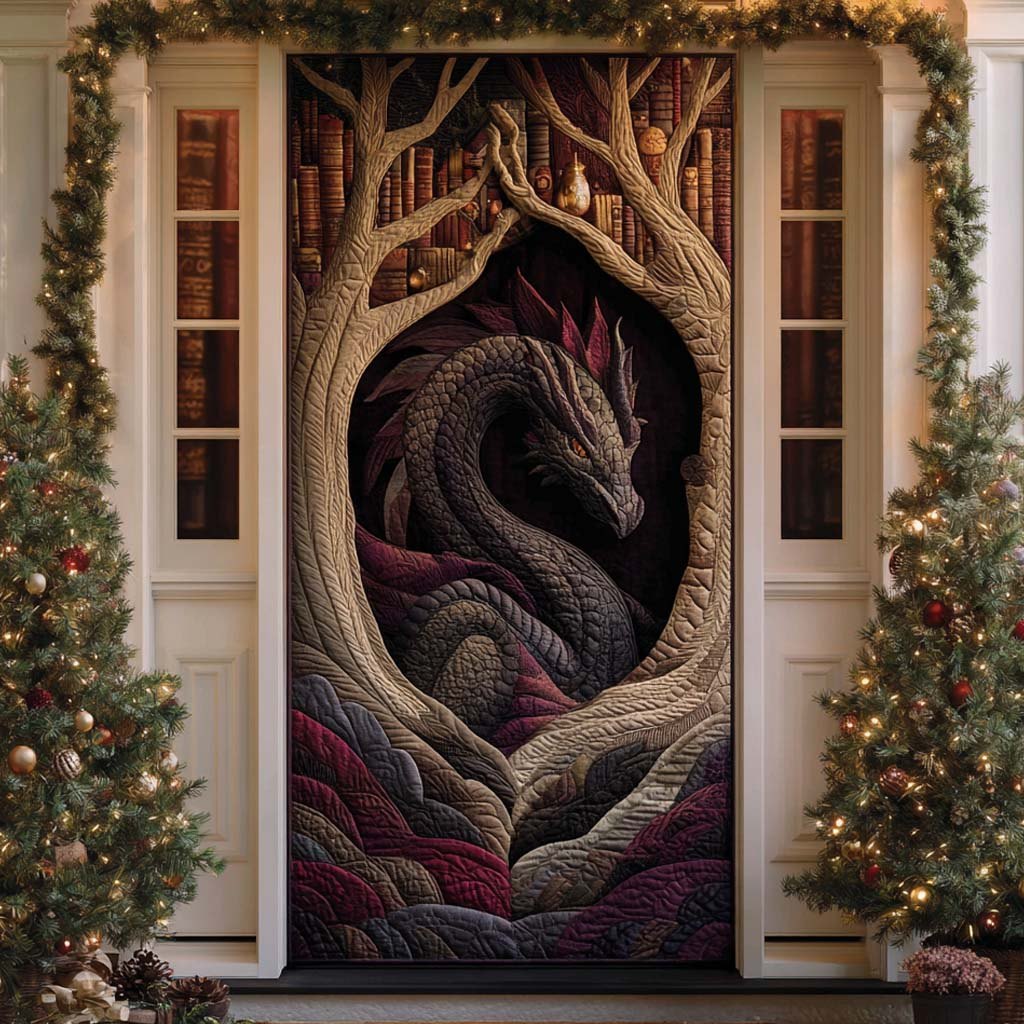 Verdant Protector Quilted Door Curtain printed door curtain