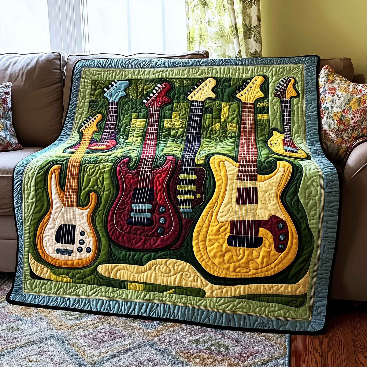 Vibrant Chord Quilted Blanket printed blanket