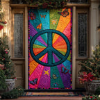 Vibrant Mandala Peace Quilted Door Curtain printed door curtain