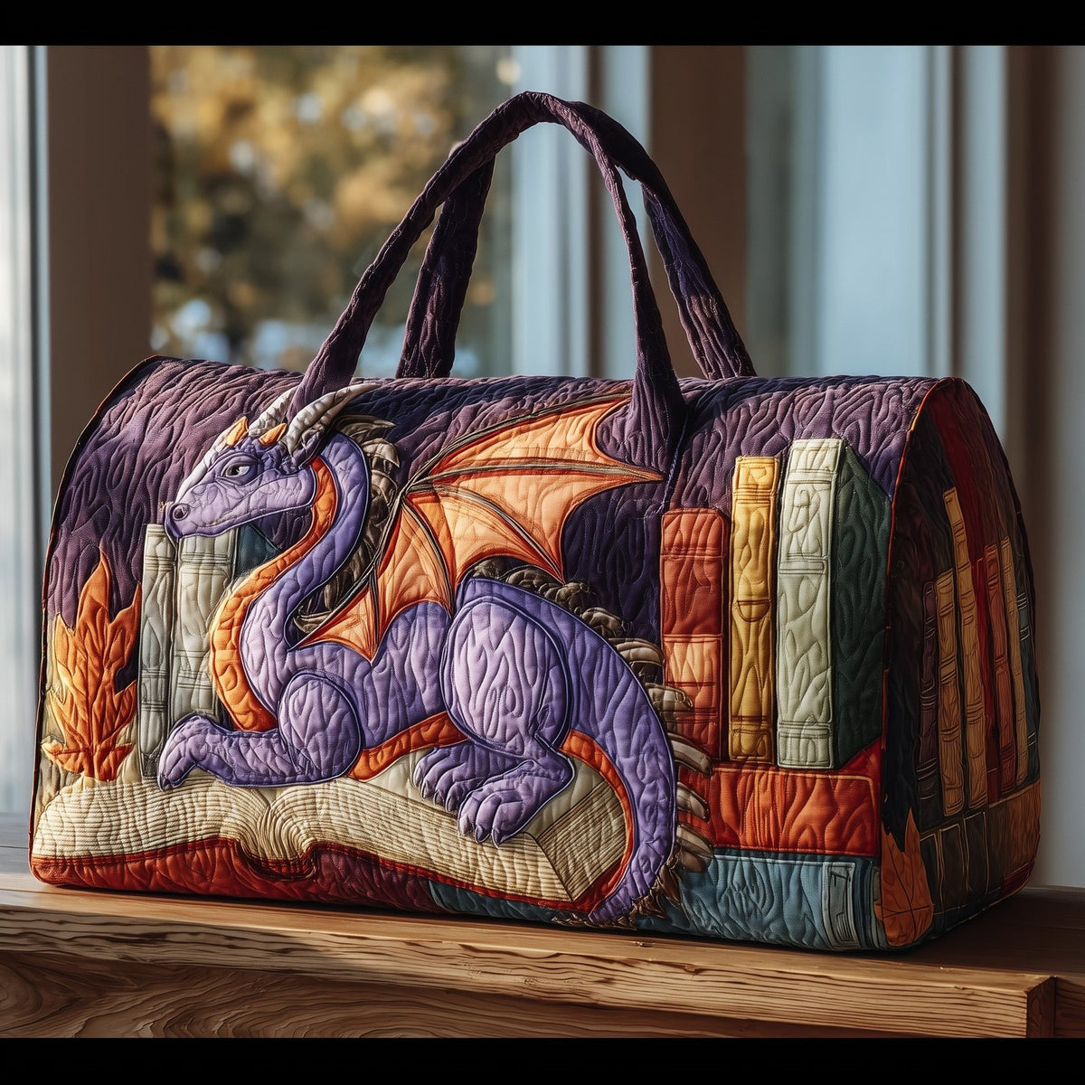 Vintage Dragon Quilted Duffle Bag printed duffle bag