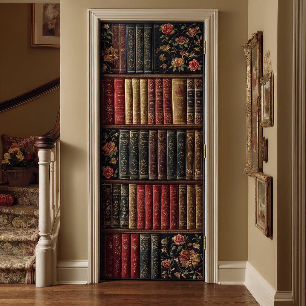 Vintage Library Quilted Door Curtain printed door curtain