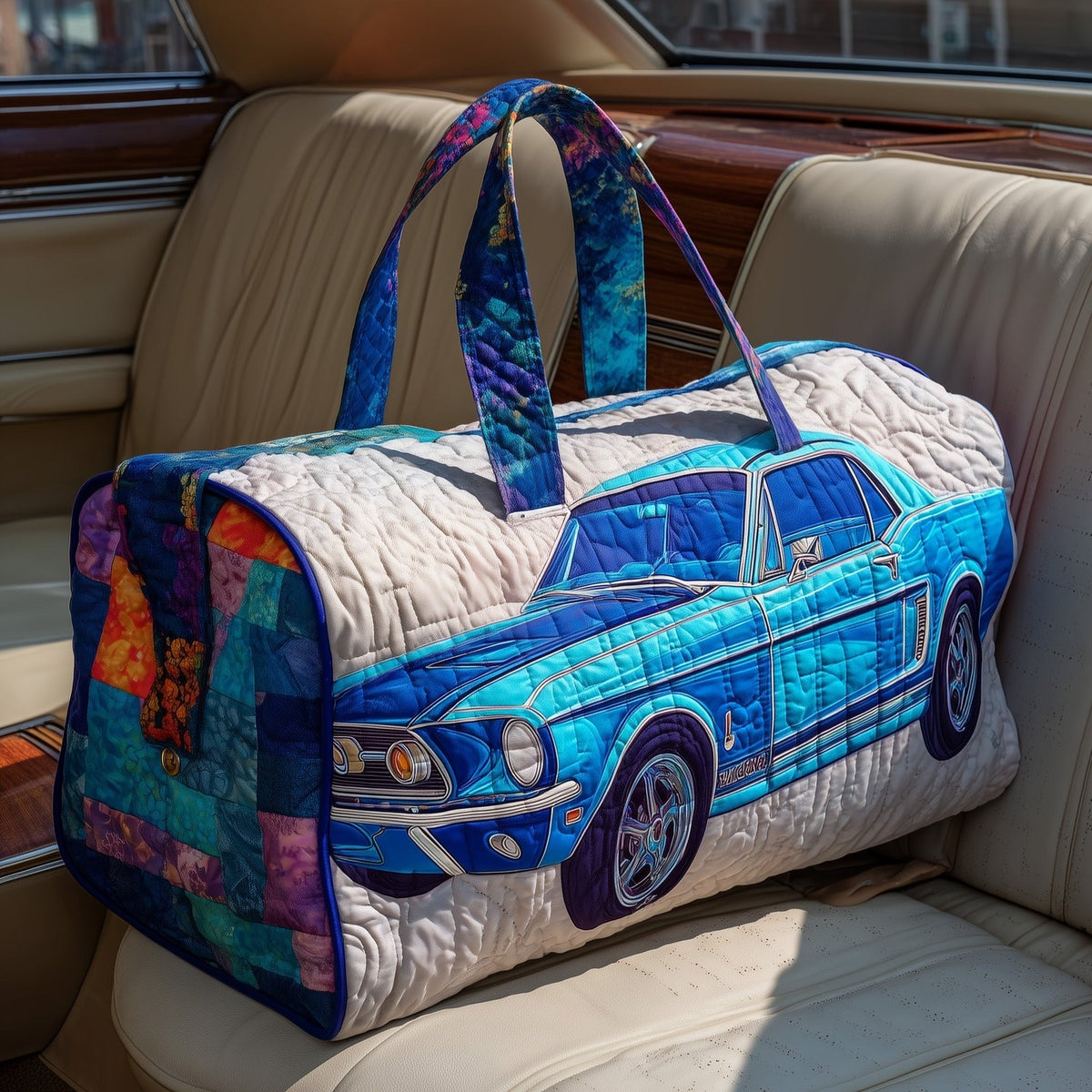 Vintage Muscle Quilted Duffle Bag printed duffle bag