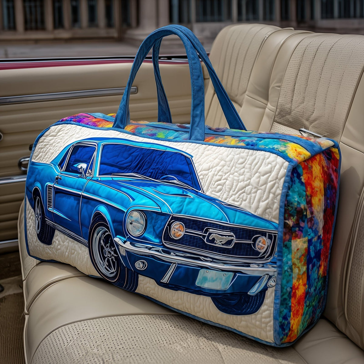 Vintage Muscle Quilted Duffle Bag printed duffle bag