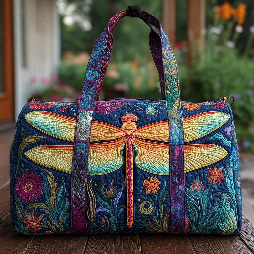 Vintage Wings Quilted Duffle Bag printed duffle bag
