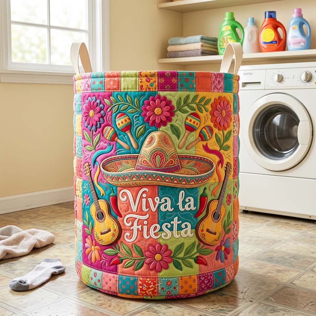 Viva Fiesta Quilted Laundry Hamper printed laundry hamper