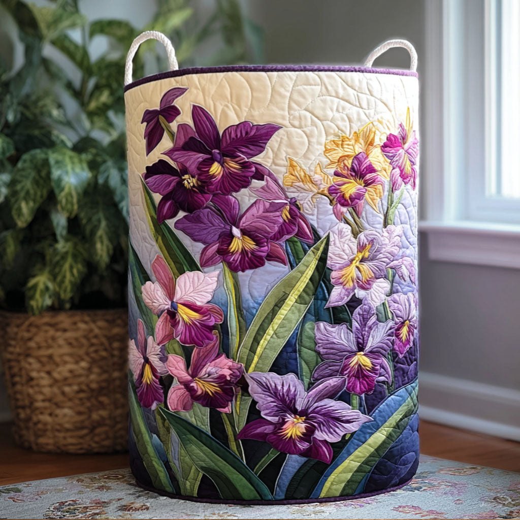 Vivid Garden Quilted Laundry Hamper printed laundry hamper