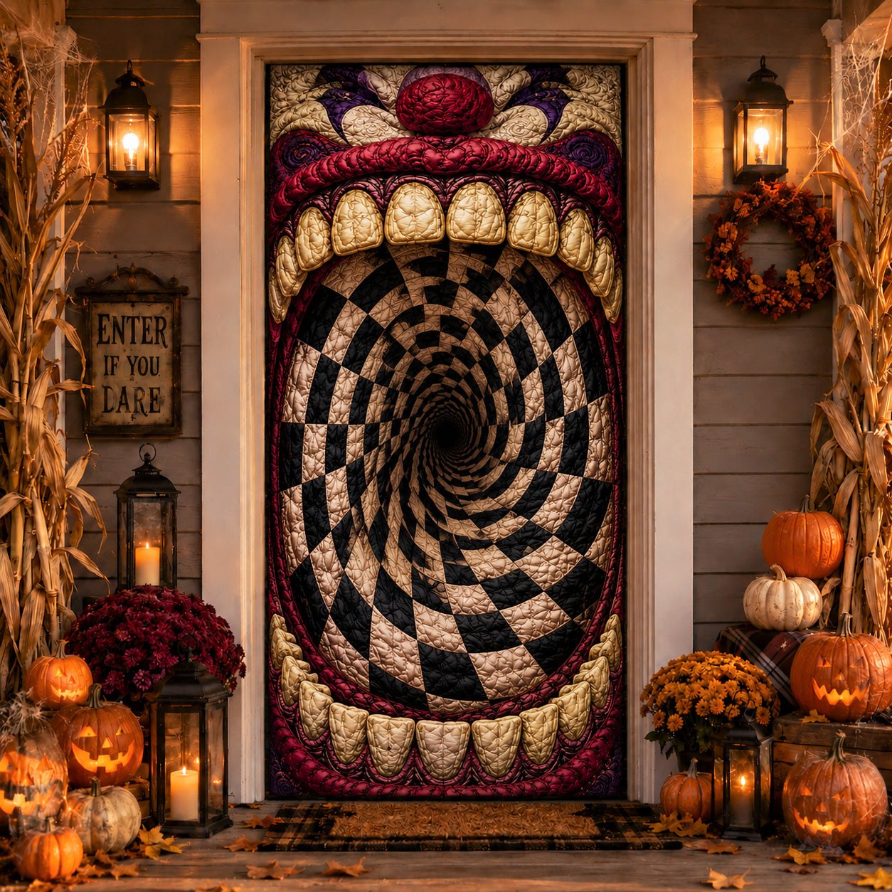 Vortex Maw Quilted Door Cover printed quilted door curtain