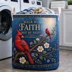Walk By Faith Blue Cardinal printed laundry hamper