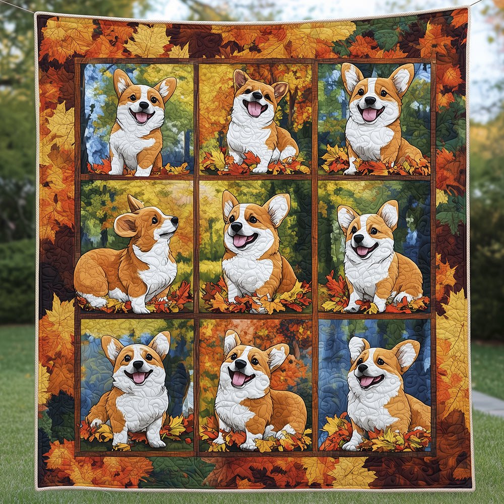 Warm Baby Corgi Quilted Blanket printed blanket