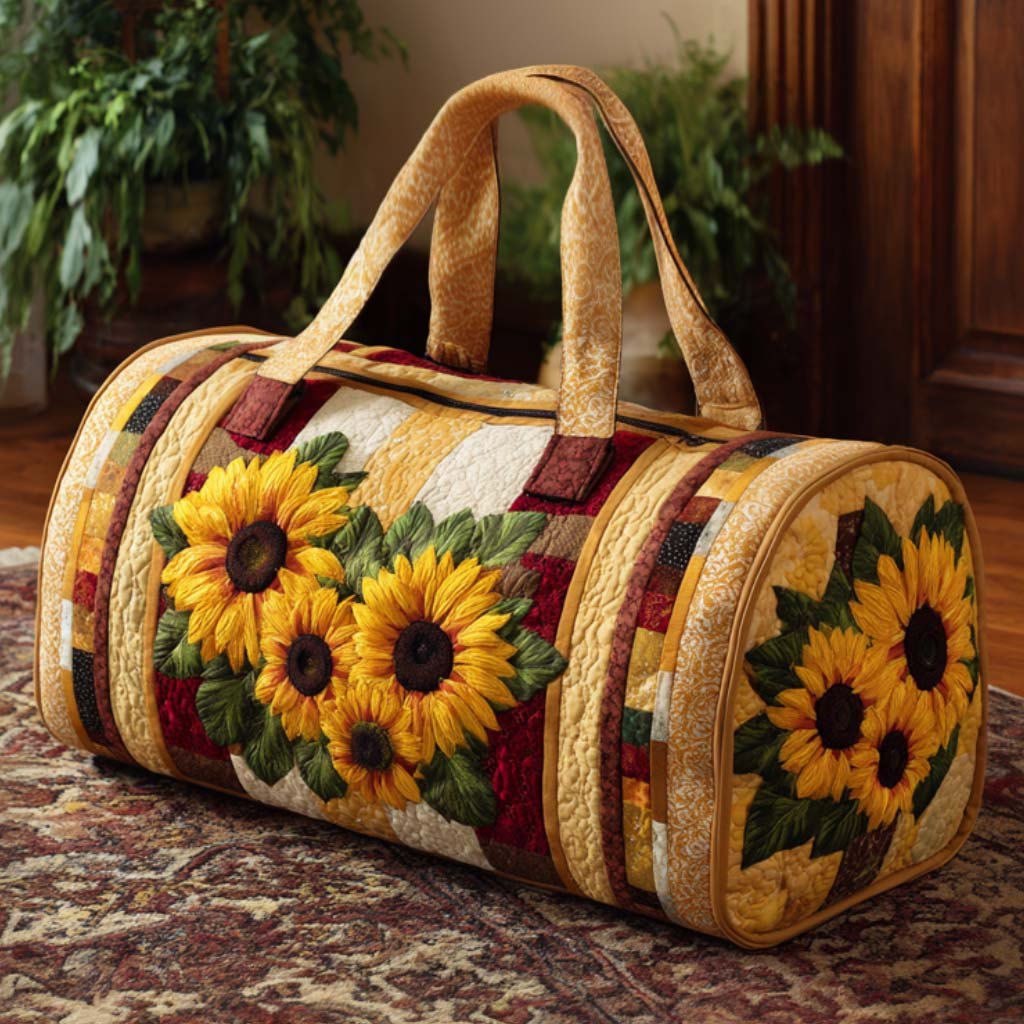 Warm Light Quilted Duffle Bag printed duffle bag