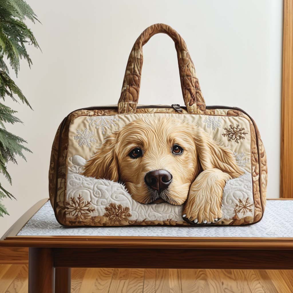 Warm Smile Quilted Duffle Bag printed duffle bag