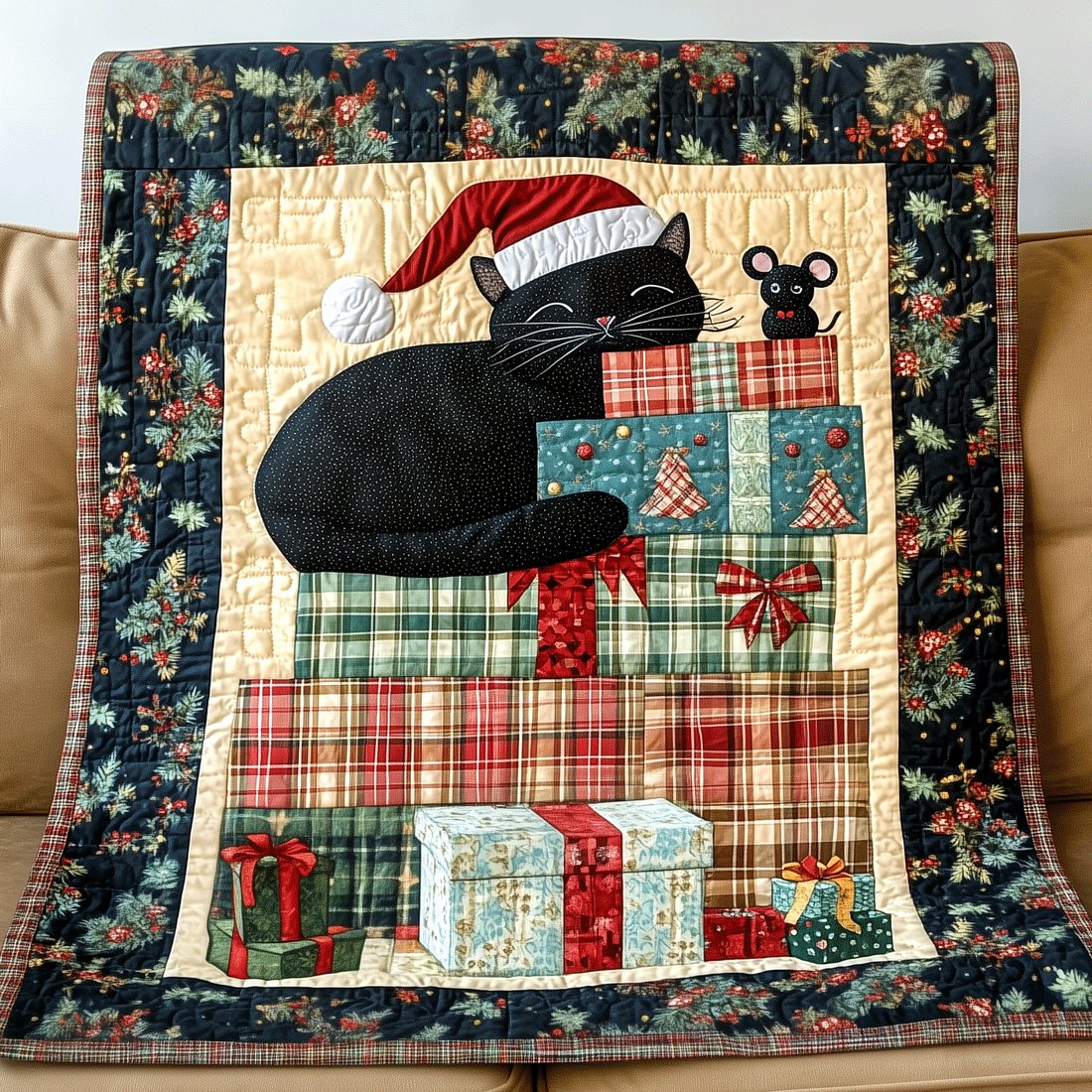 Warm Whiskers Quilted Blanket printed blanket