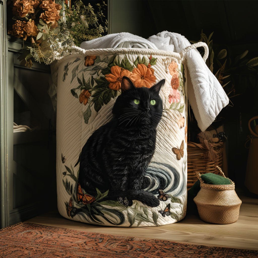 Warm Whiskers Quilted Laundry Hamper printed laundry hamper