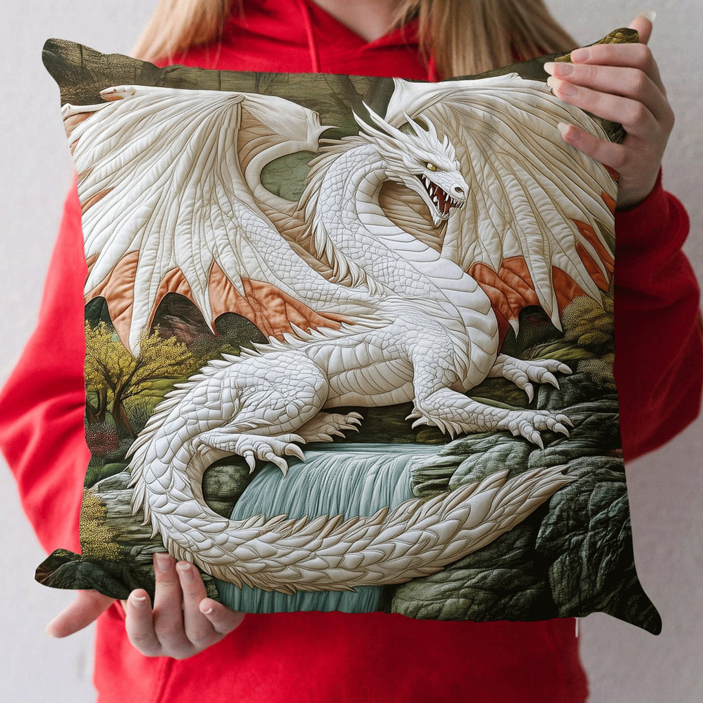 Waterfall Dragon Quilted Cushion Cover printed cushion cover