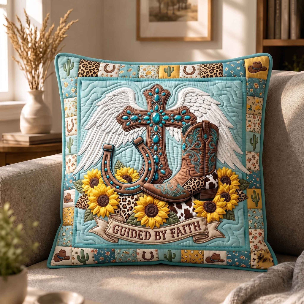 Western Grace Quilted Pillow Case printed quilted cushion cover