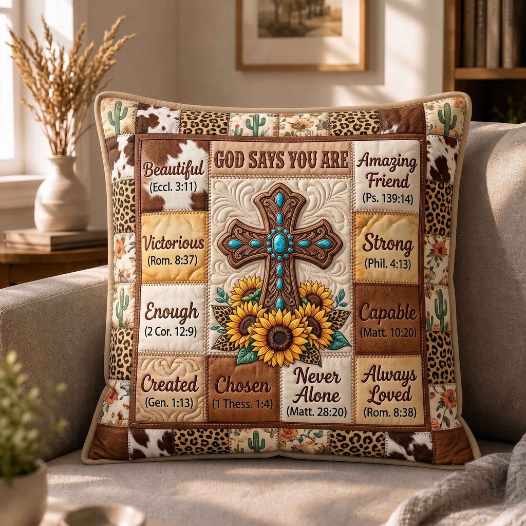 Western Grace Quilted Pillow Case printed quilted cushion cover