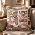 Western Grace Quilted Pillow Case printed quilted cushion cover