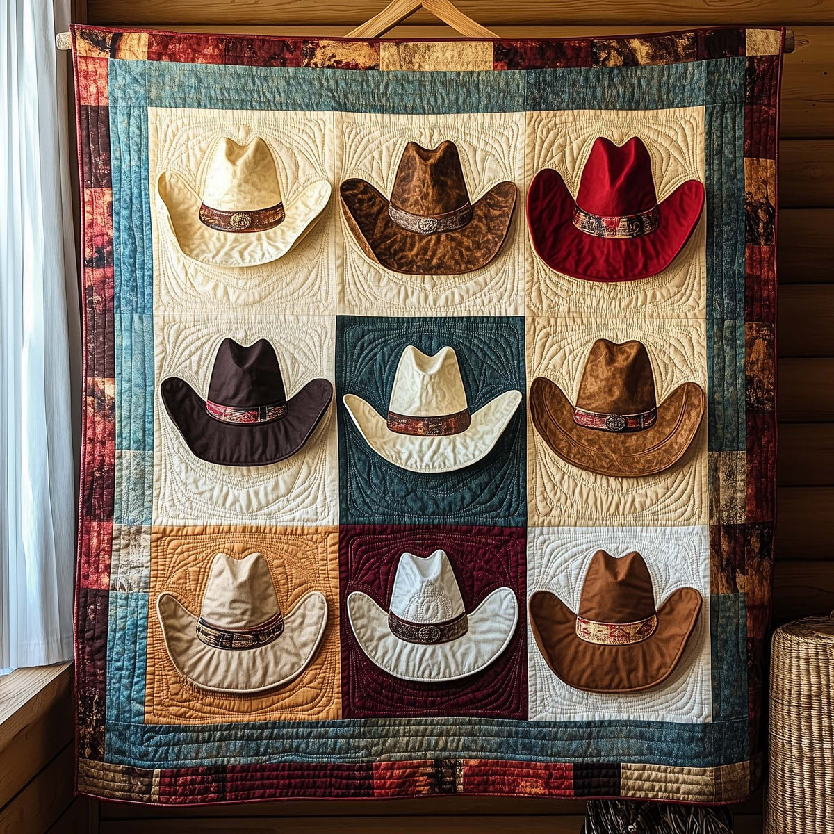 Western Patch Quilted Blanket printed blanket