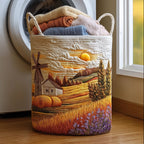 Wheat Dream Quilted Laundry Hamper printed laundry hamper