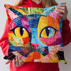 Whimsical Kitten Quilted Cushion Cover printed cushion cover