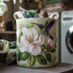 Whimsy Hummingbird Flight Quilted Laundry Hamper printed laundry hamper