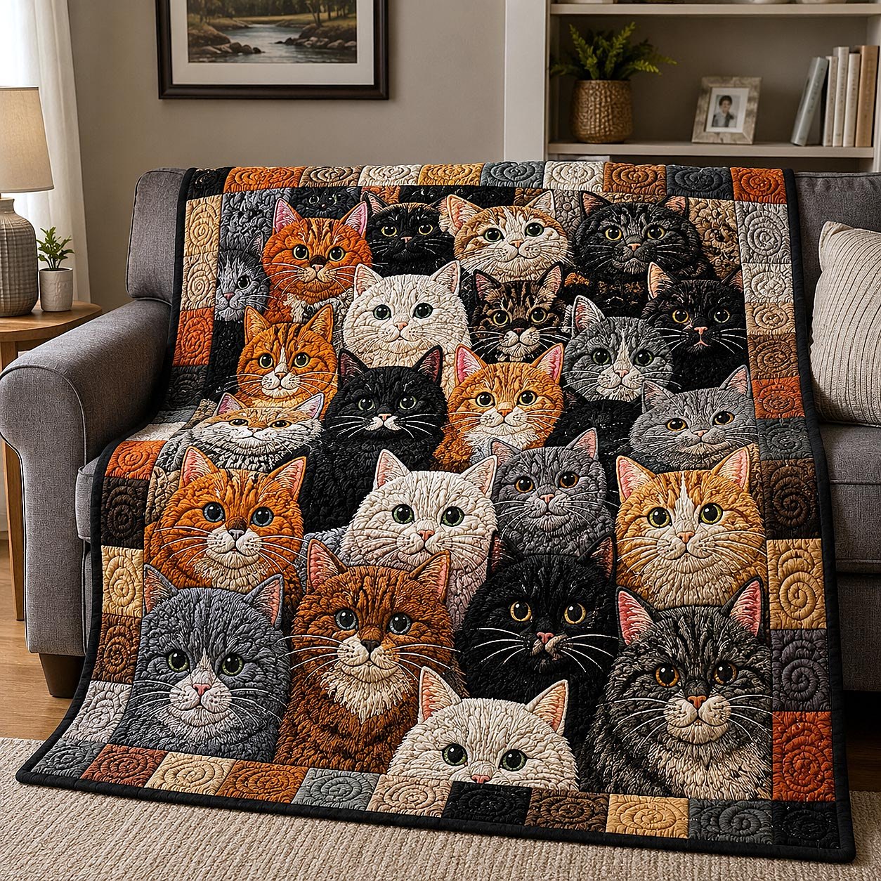 Whisker Crew Quilted Blanket printed quilt blanket