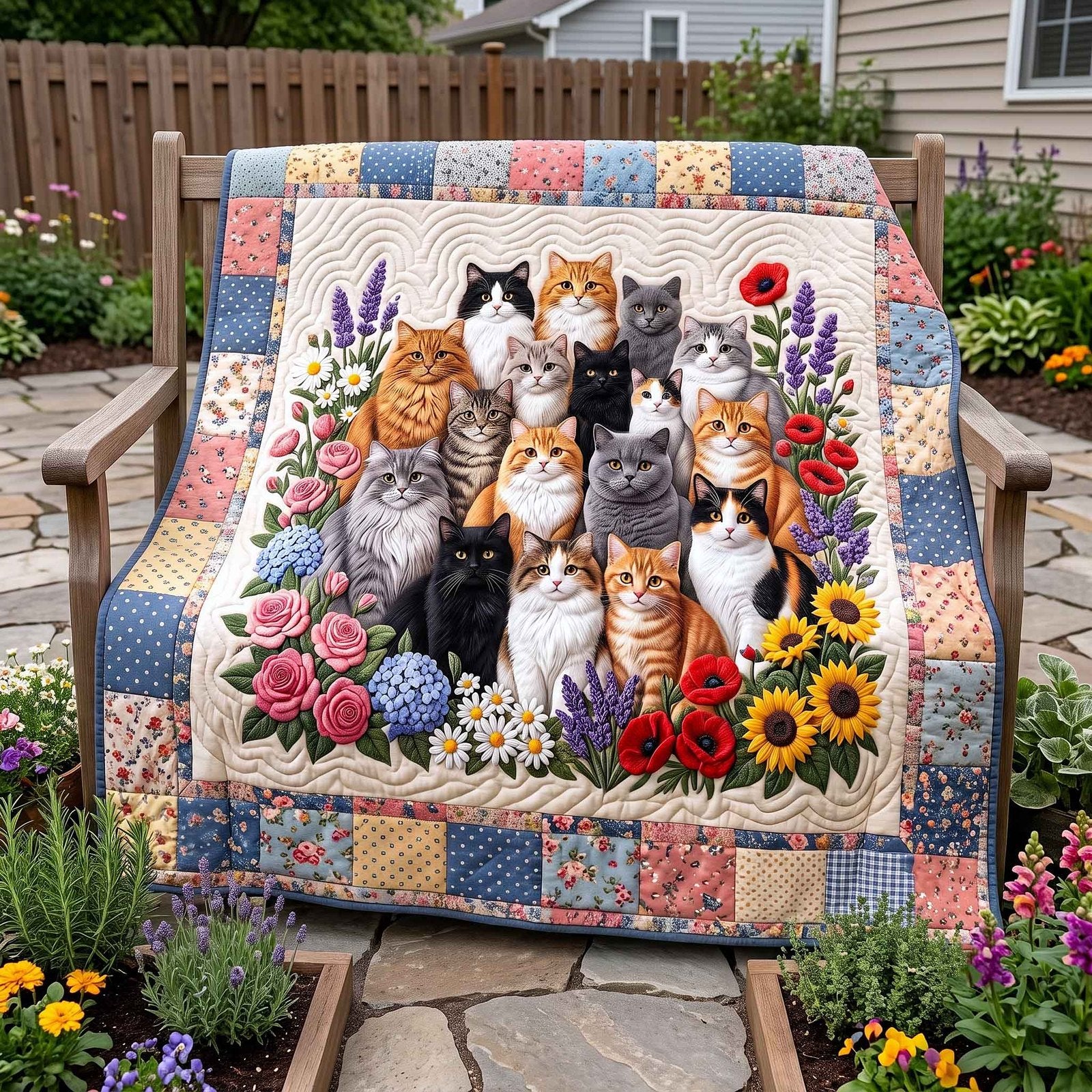 Whisker Crew Quilted Blanket printed quilt blanket