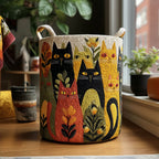 Whisker Patch Quilted Laundry Hamper printed laundry hamper