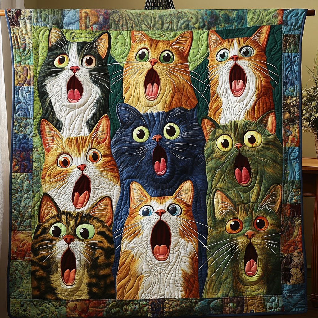 Whisker Whimsy Quilted Blanket printed blanket