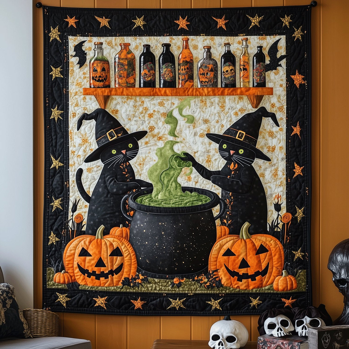 Whisker Witchcraft Quilted Blanket printed blanket