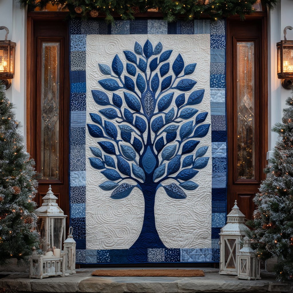 Whispering Leaves Quilted Door Curtain printed door curtain