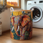 Wild Elephant Quilted Laundry Hamper printed laundry hamper