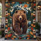 Wild Mountain Bears Quilted Blanket printed blanket