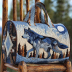 Wild Wolf Quilted Duffle Bag printed duffle bag