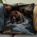Wilderness Bear Quilted Cushion Cover printed cushion cover