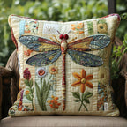 Wildflower Flight Quilted Cushion Cover printed cushion cover